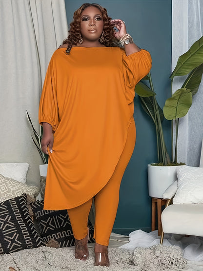Plus Size, 1pc Plus Size Women's Clothing, Elastic, Soft And Comfortable, Skin-friendly And Breathable, Simple But Elegant, You Can Casually Match with Flats Or High Heels, Suitable for Leisure, Shopping, S,, And So On