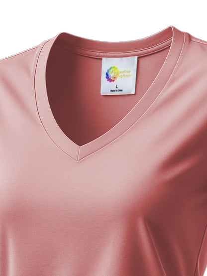 Women'S Soft V-Neck Sports T-Shirt, Cool And Breathable, - Quick-Dry Fabric, Designed for Outdoor Workouts, Comfortable And Versatile Fitness Wear Suitable for Everyday Exercise