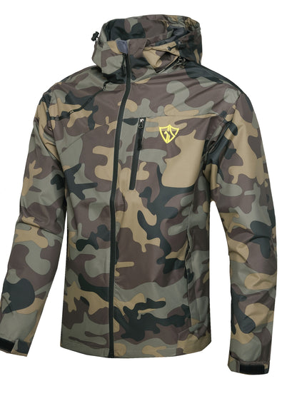 Men'S Rain Jacket Waterproof with Zipped Pockets Windproof Rain Jacket with Hooded