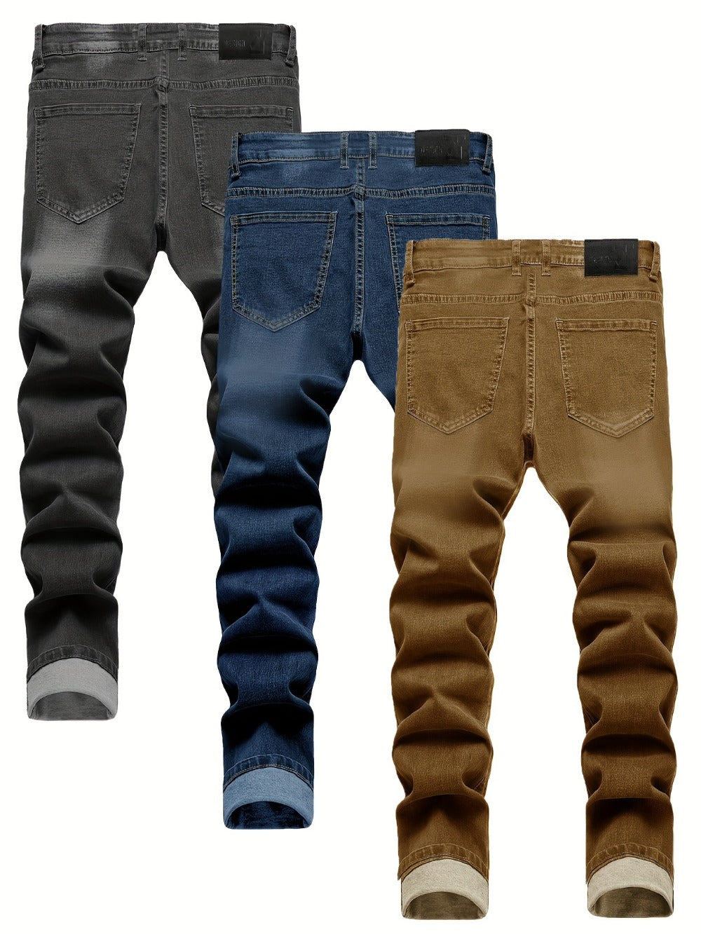 Men's 3-Pack Slim-Fit Stretch Jeans - Multi-Color Denim Value Set