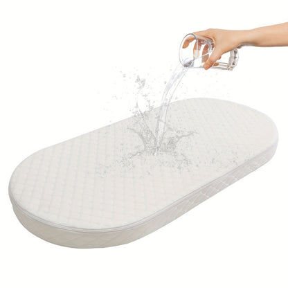 Crib Mattress - Waterproof Breathable Oval-Shaped Bassinet