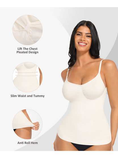 Womens Tank Top Shapewear Tummy Control Tops Cami Tank Compression V Neck Camisole