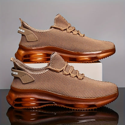 Sneakers, Spring And Summer New Breathable Knitted Sports Running Shoes, with A Comfortable And Breathable Upper, Equipped with An Air-cushioned Sole for Shock Absorption. Comfortable And Versatile Men's Casual Sports Shoes, Large Size Men's Running