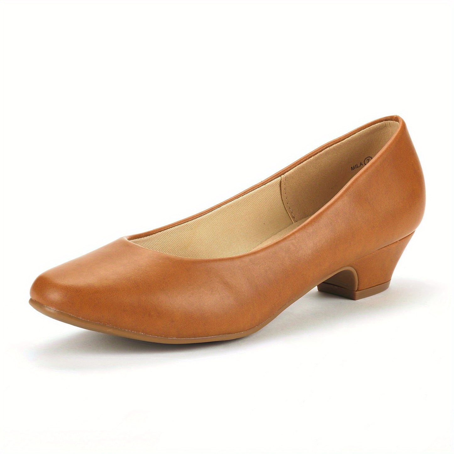 Classic Mila Low Chunky Heel Shoes for Women with a Closed Toe Design., Women Shoes
