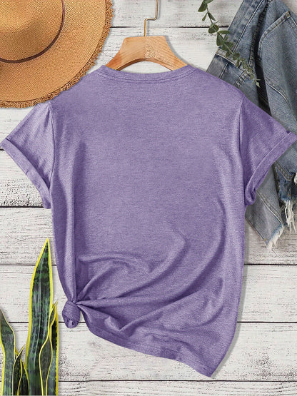 Women'S Casual Sporty Graphic Tee - Soft, Breathable Fabric for All-Seasons, Loose Fit with a Fun Quotation Print, Perfect for Streetwear and Everyday Wear