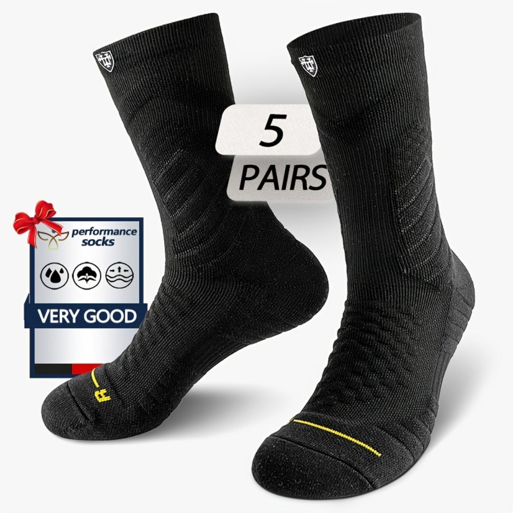 Men's Athletic Compression Socks - 5-Pair Pack