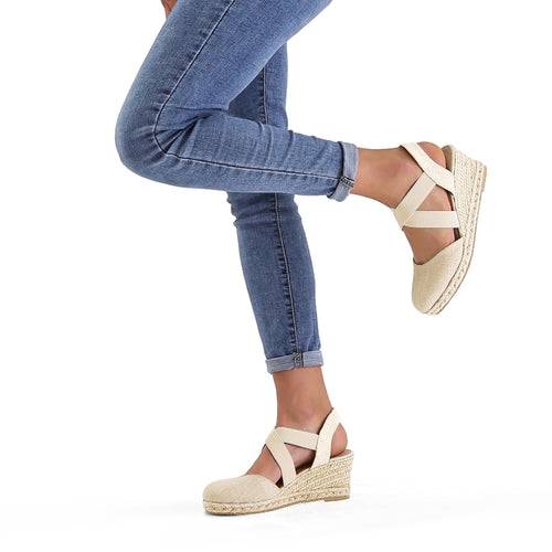 A Pair of Women's Sandals with Wedge Heels, Closed Toes, Hand-stitched Details, Invisible Height-increasing Design, Lightweight, Stylish, Comfortable, Soft, Sweet, and Elegant -perfect for Weddings, Casual Attire, and Parties., Women Shoes