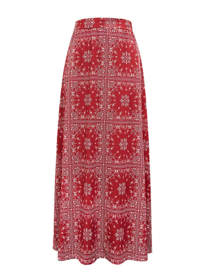 Summer New Fashionable Casual Ethnic Style Printed Women'S Skirt