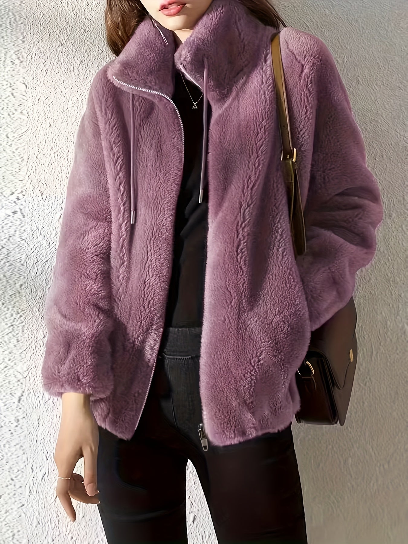 Women's Dark Brown Polyester Jacket - product view 8