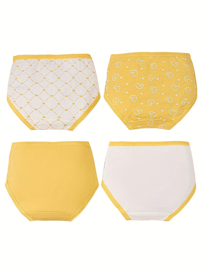 12-pc Girls Cartoon Print Sports Underpants | Soft, Breathable, Stretch Fabric, Short Length, Casual & Athletic Briefs For Daily Wear, Parties, Outings, Training & Hiking