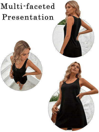 Bohemian Style Sunflower Print Pattern Home Skirt Comfortable And Breathable Summer New Women'S Vest Dress Temperament Versatile Home Nightgown