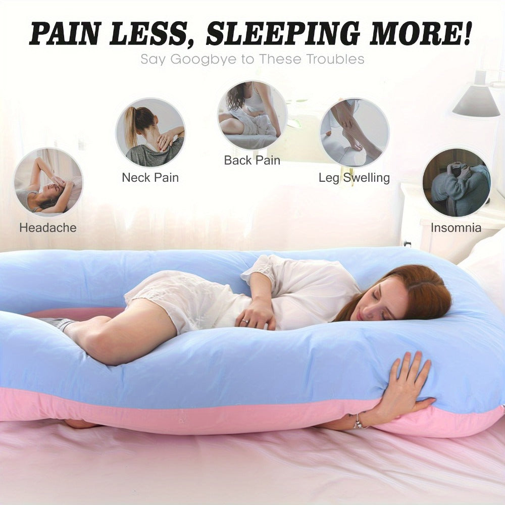 Multi-Position Full-Body Support Pillow - Back, Leg and Belly Support Shape