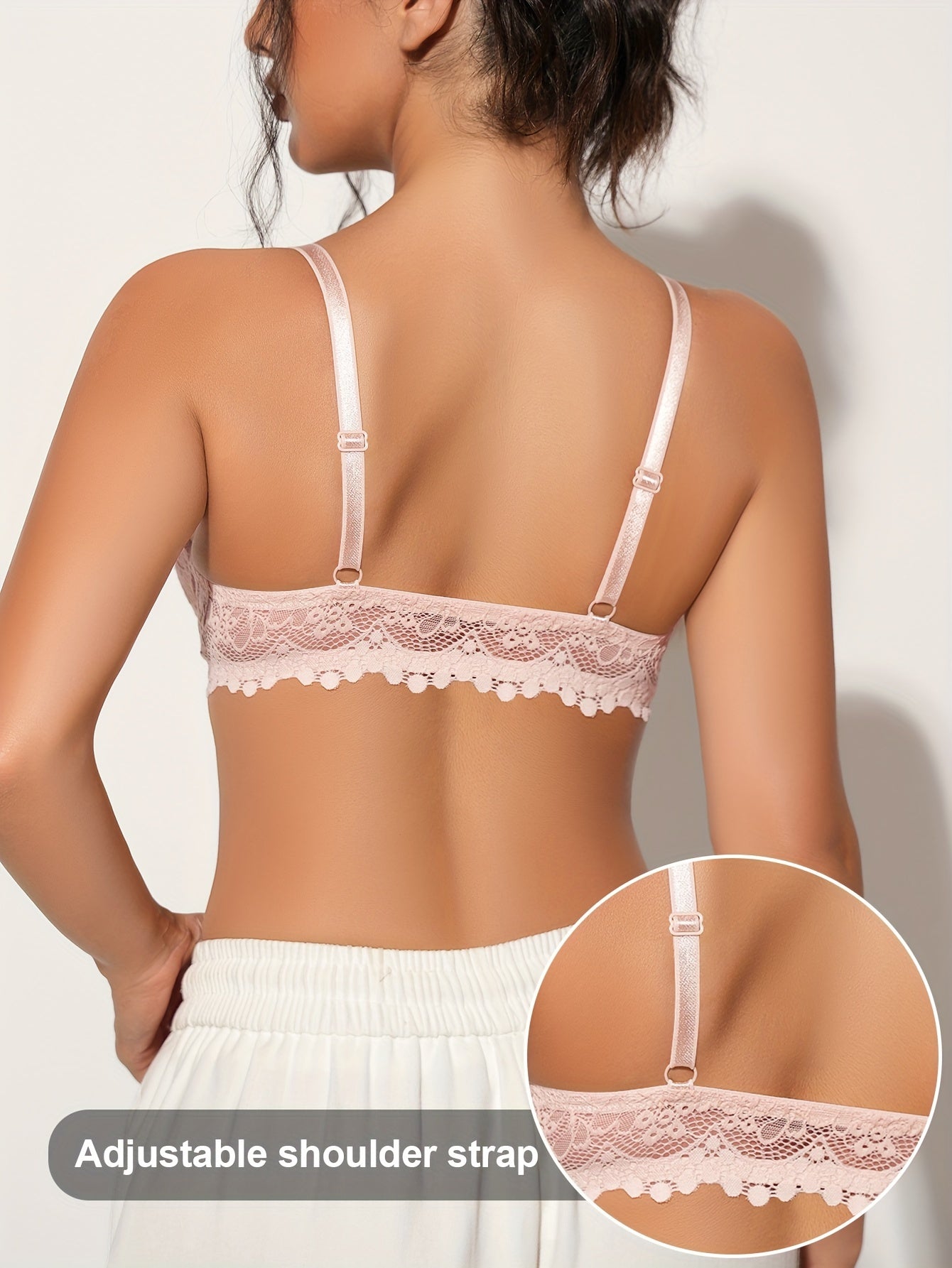 Sexy Lace Front-closure Bra For Women, Featuring Thin Cups, Comfortable And Breathable Design, And Soft, Skin-friendly Fabric. Easy To Put On And Take Off, Stylish And Fashionable. Suitable For Everyday Wear And Commuting.