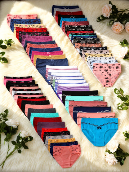 18pcs Women's Mid-Waist Panties - Sexy Seamless Quick-Dry Underwear with Leopard Print and Solid Color Designs, Soft Stretch Fabric for Yoga, Gym, Casual Wear - Elegant Multi-Pack for Home, Family, and Gifting | Fashion Underwear | Breathable Fabric