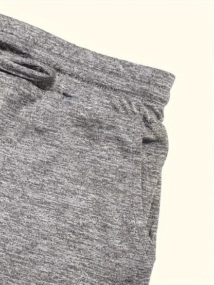 2pcs Solid-color Casual Pocket Women'S Shorts With Adjustable Drawstrings - Spring, Summer And Autumn Lightweight And Breathable Fabric, Machine Washable, Suitable For Home And Daily Wear, Seasonal Fashion, Soft Texture