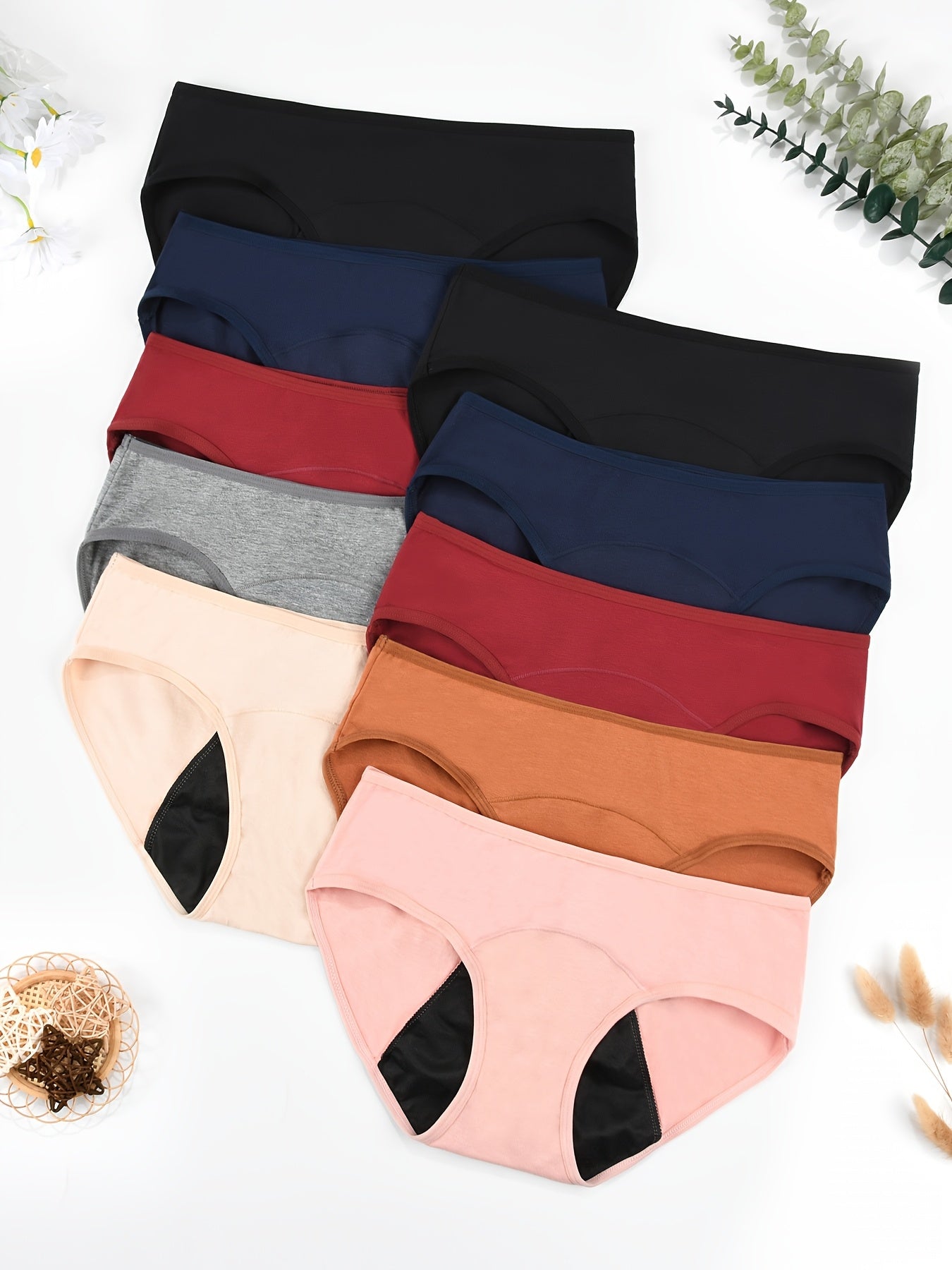 20pcs Women' High Quality Leakproof Menstrual Period Pants - Breathable Skin-Friendly Triangular Underwear with Mid-Rise Briefs, Leakproof for Heavy Flow, Buying Value Pack (20 Pack) - for Lifestyles