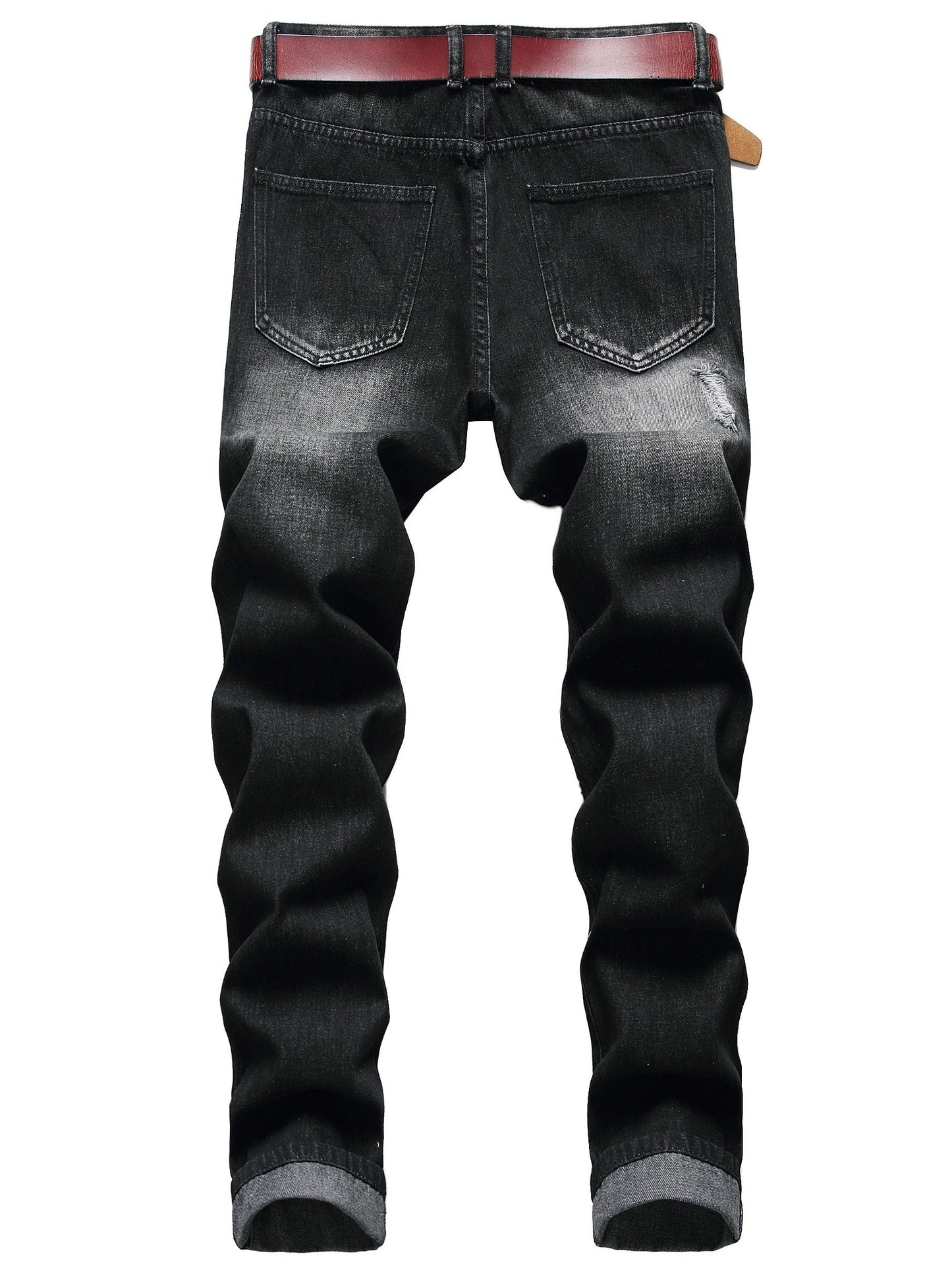 Two-pack Men's Ripped Jeans - Stretch, Ripped, Slim Fit, Comfort Flex - Denim Material - For Men - Suitable for Casual Wear - Perfect Gift for Fashionable Guys