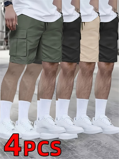 2026 Men's shorts casual loose shorts perfect choice large pocket workwear shorts summer workwear shorts Men's five quarter pants trendy straight leg casual five quarter shorts couple basketball pants 4pcs set for Game Day Fan Gear Football All Fans