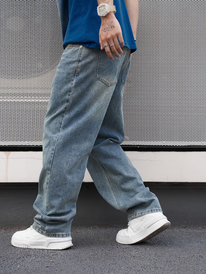 Men's Relaxed Fit Jeans - Vintage Wash Clean Finish
