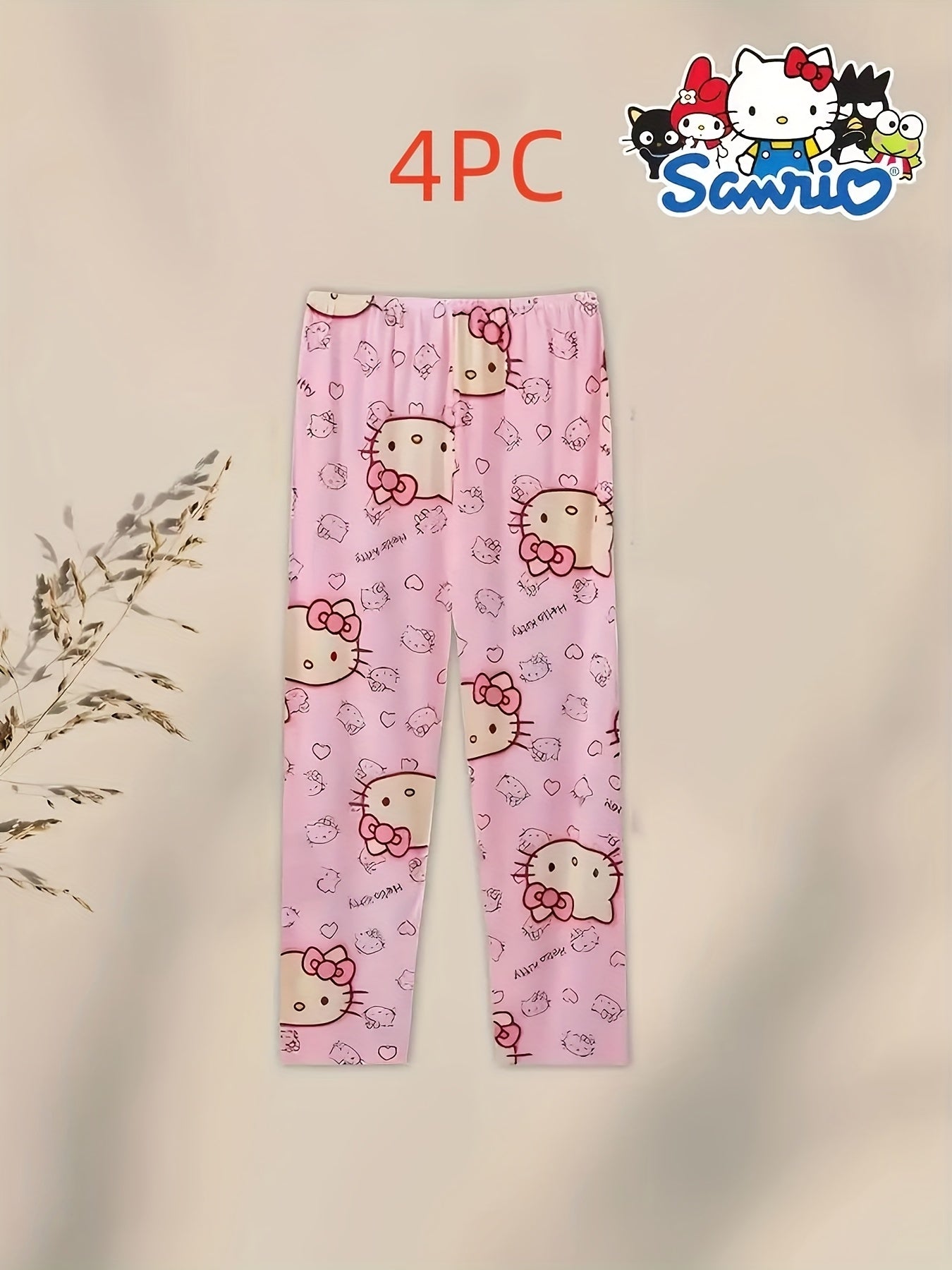Peach Polyester Short-Sleeve Pants - product view 6