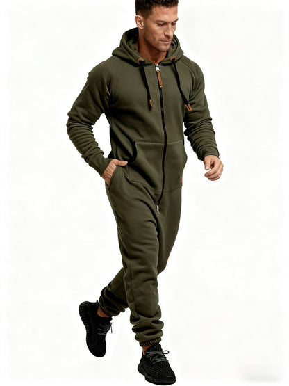 Autumn And Winter New Men's Hooded Jumpsuit, Pure Color Matching Fashionable Casual Jumpsuit, Coveralls, Essential for Home And Out, Is A Good Gift for People, Enjoy Discounts