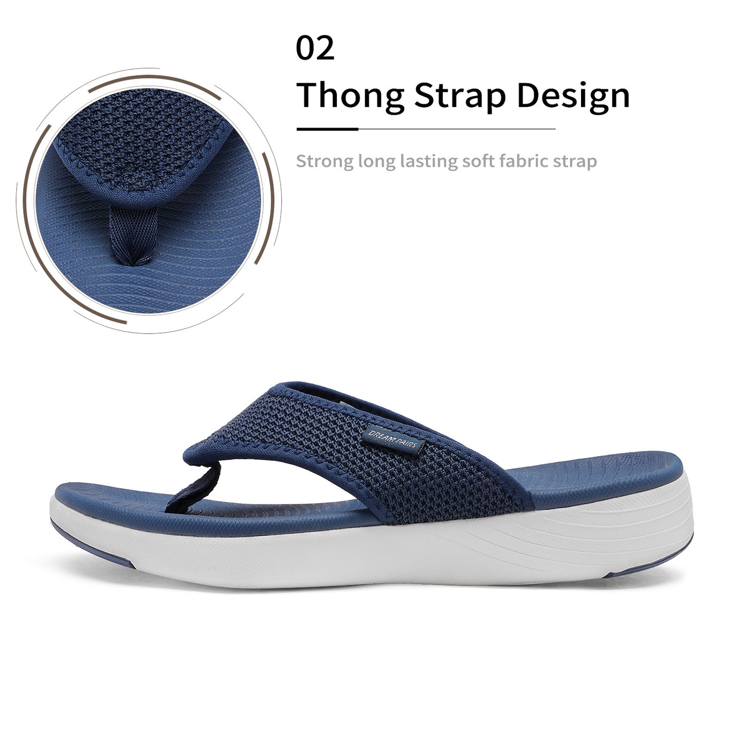 Womens Sandals - Comfortable Soft Sole Slides - Stylish Summer Beach Wear for Vacation, Poolside, Outdoor - Quick-Dry, Breathable - Women's Support Flip Flops Comfortable Thong Sandals