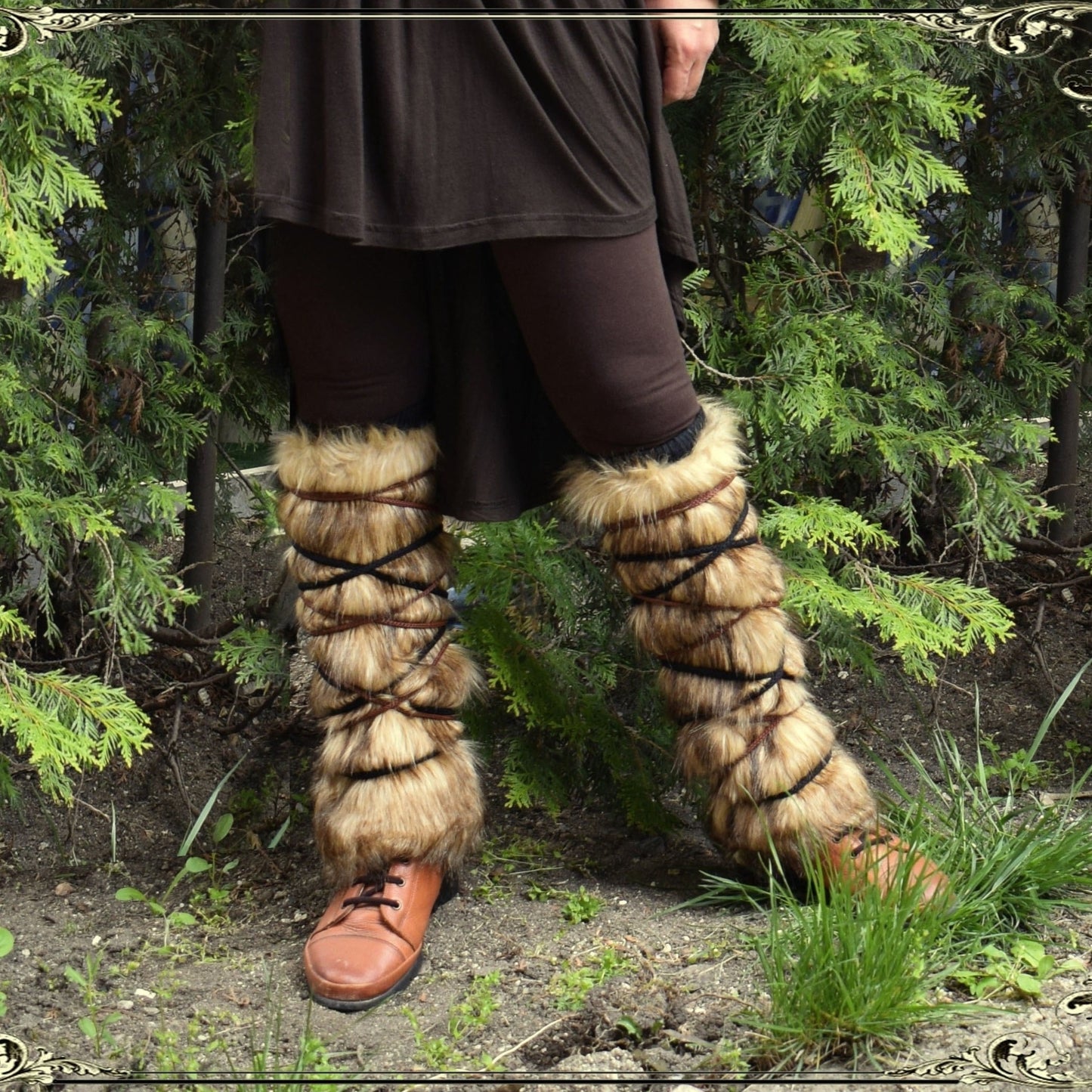 1 Pair Viking Faux Leggings, Boot Cover Leg Warmers, Halloween Costume Additions, Medieval LARP Renaissance Cosplay Props, Ideal Choice for Gifts