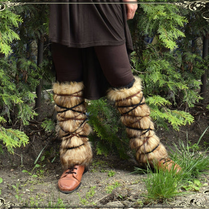 1 Pair Viking Faux Leggings, Boot Cover Leg Warmers, Halloween Costume Additions, Medieval LARP Renaissance Cosplay Props, Ideal Choice for Gifts