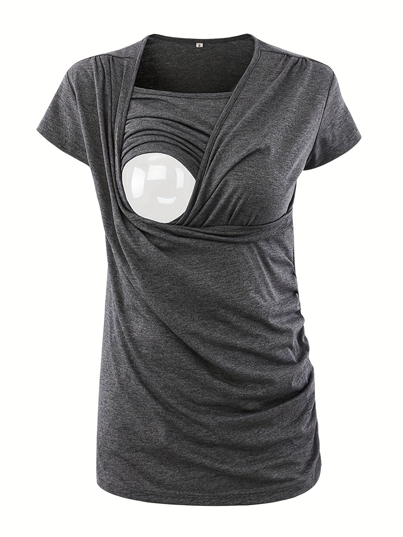 Set of 3 Women'S Short Sleeve Maternity Tops with Side Ruching for Breastfeeding
