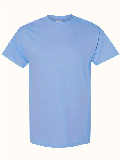 Men's Solid Color T-Shirt - Classic Neck Short Sleeve 079589