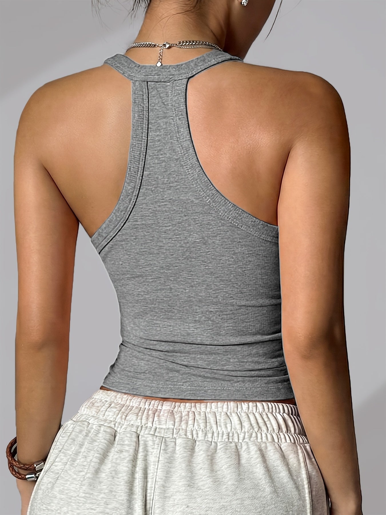Women's Ribbed I-back Vest with Built-in Bra Pads, No Need to Wear a Bra, Gathers and Supports to Prevent Sagging, Can Be Worn as an Outer Layer or Undergarment, Suitable for Sports, Fitness, Daily Wear, and as a Base Top