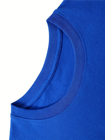 Printed Letter Design, Casual Crew Neck T-Shirt for Men, Made from 100% Knit Fabric, Short-Sleeved Top Suitable for Spring And Summer, Stylish And Adaptable
