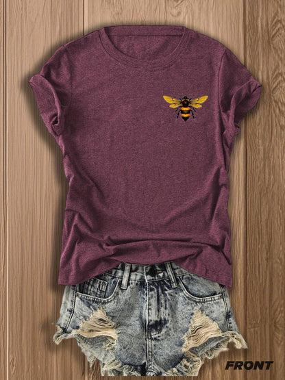 Save the Bees T-Shirt - Support Local Bee Conservation, Soft Breathable Tee Suitable for Nature Lovers, Casual Summer Wear with Bee Graphics (Machine Washable)
