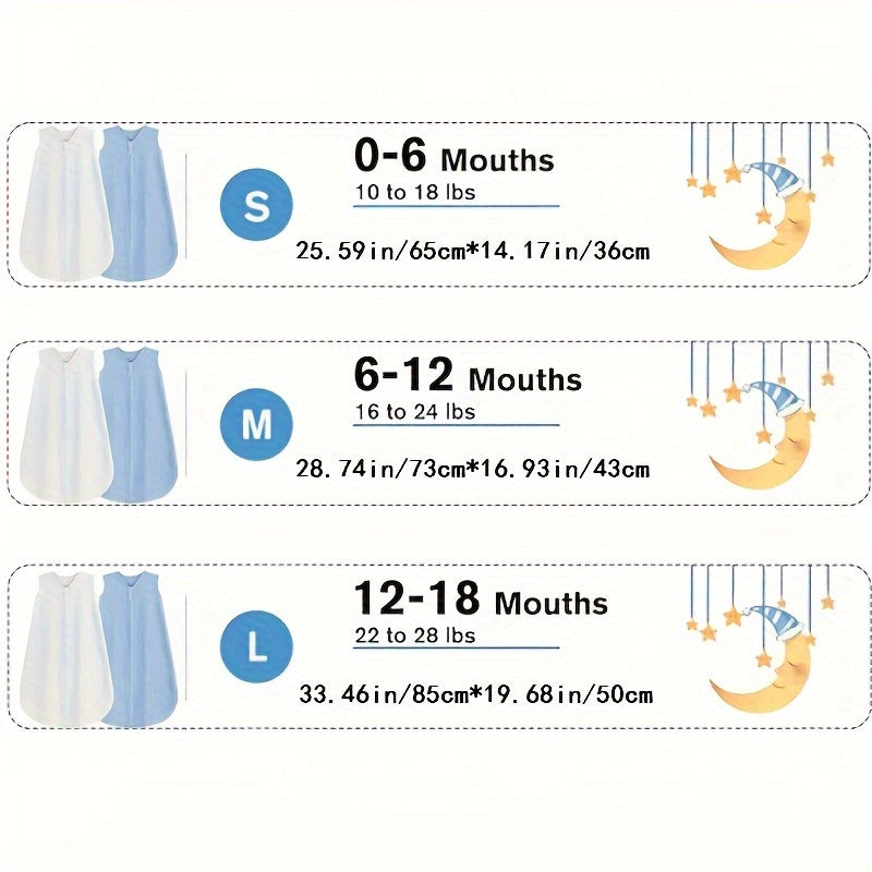 Infant Sleep Bag for Ages 0-18 Months Made from 100% Muslin, Features a 2-Way Zipper, Cozy And Flexible Wearable Blanket, Versatile Pajamas for Babies, Ideal for Halloween And Christmas Gifts