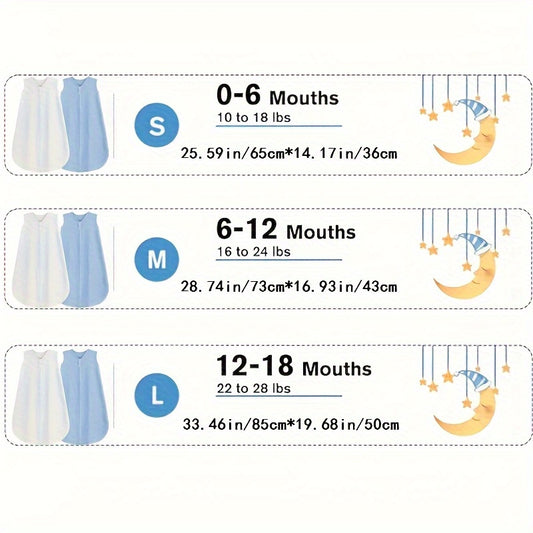 Infant Sleep Bag for Ages 0-18 Months Made from 100% Muslin, Features a 2-Way Zipper, Cozy And Flexible Wearable Blanket, Versatile Pajamas for Babies, Ideal for Halloween And Christmas Gifts
