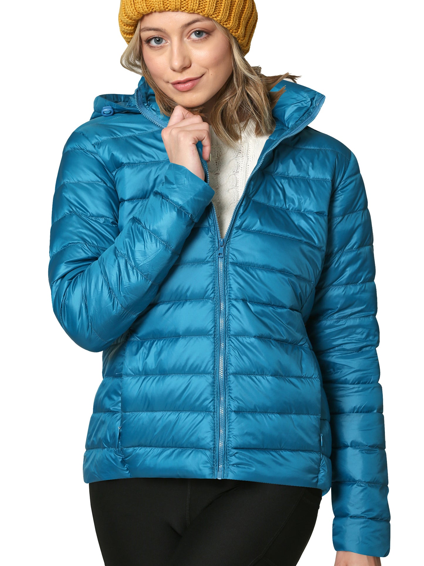 Women's Ultra Light Weight Packable Down Jacket with Removable Hood