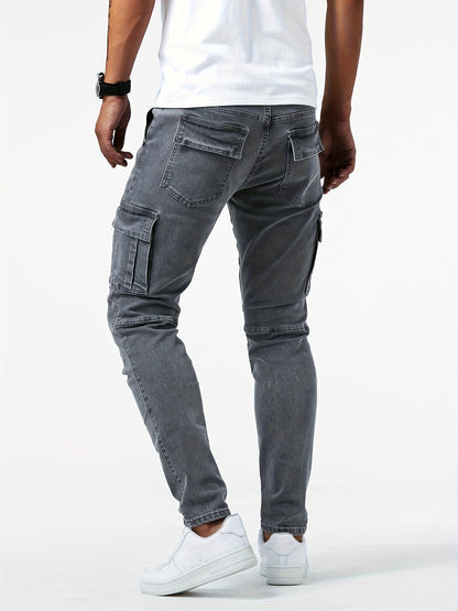 Classic Men'S Work Pants with Multiple Pockets And a Slim Fit