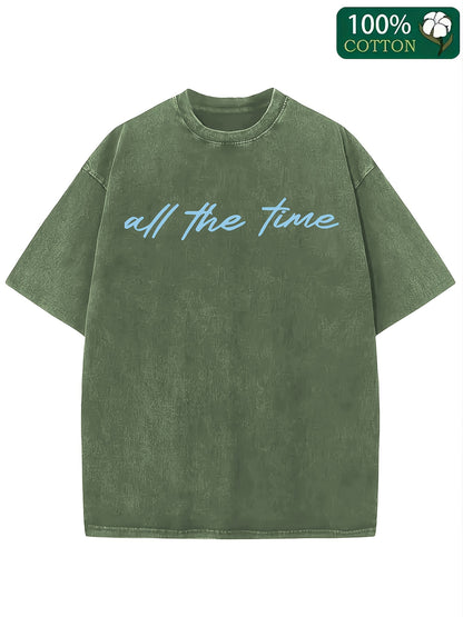 A 250G Washed Short-Sleeve Top with a Round Neck Featuring The Phrase 'GOD IS GOOD', Showcasing a Unique Double-Sided Design. This Is a New Collection for Spring And Summer Suitable for Both Men And Women