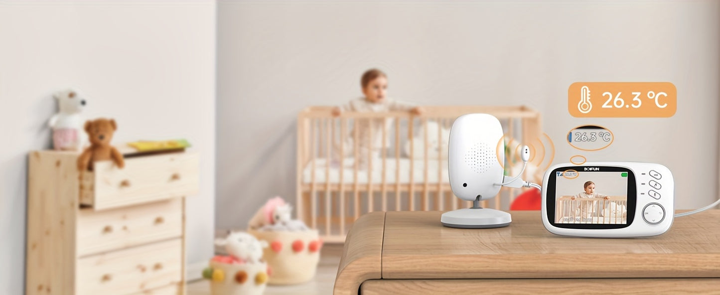 BOIFUN Smart Monitor Camera with Night Vision & Two-Way Audio, WiFi-Free Video System, Rechargeable Battery, Temperature, Smart Lullabies Suitable for for / Smartphones, Child/Pet Camera