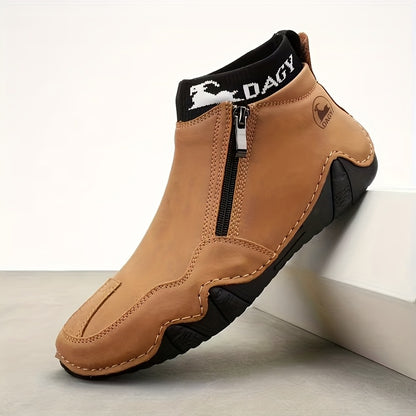 Men'S Zipper Boots - Casual Walking Shoes - High-Top Sneakers