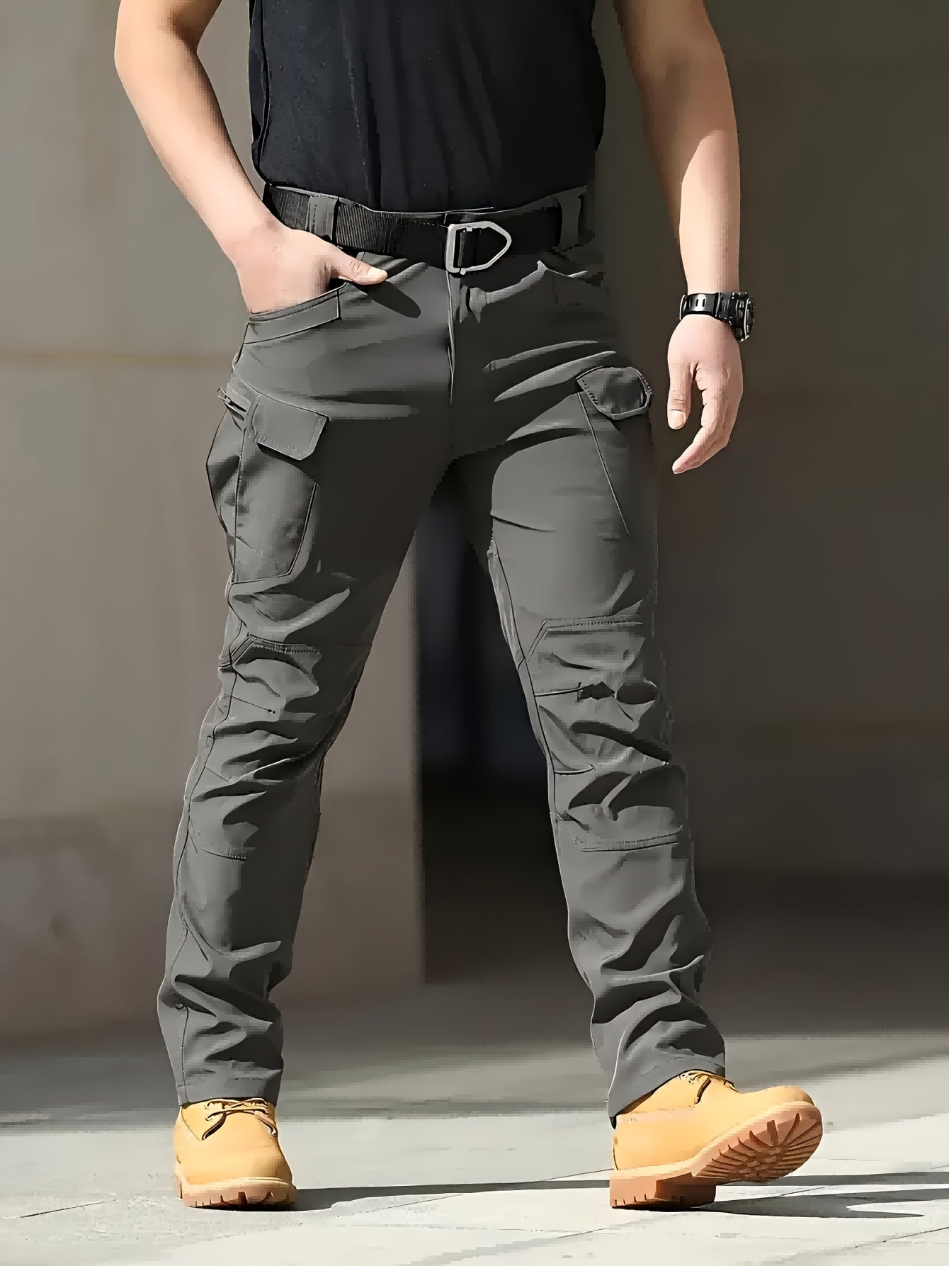 Men's Tactical Cargo Pants with Multi-Pocket Design (Includes A Belt)- Durable Quick-Dry Outdoor Hiking, Camping, Workwear & Travel Pants - Straight-Leg Regular Fit Casual Tactical Gear, Camping Essentials, Breathable Material, Adventure