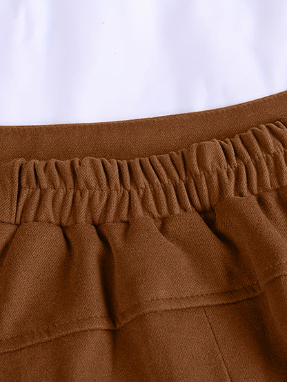 Women'S High-Waisted Winter Skirt - Elegant A-Line Pleated Design, Cold Weather Skirt for Fall And Winter Seasons, Sophisticated Style, Quality Stitching, Office Attire, Classic Design, Durable Material, Professional Women