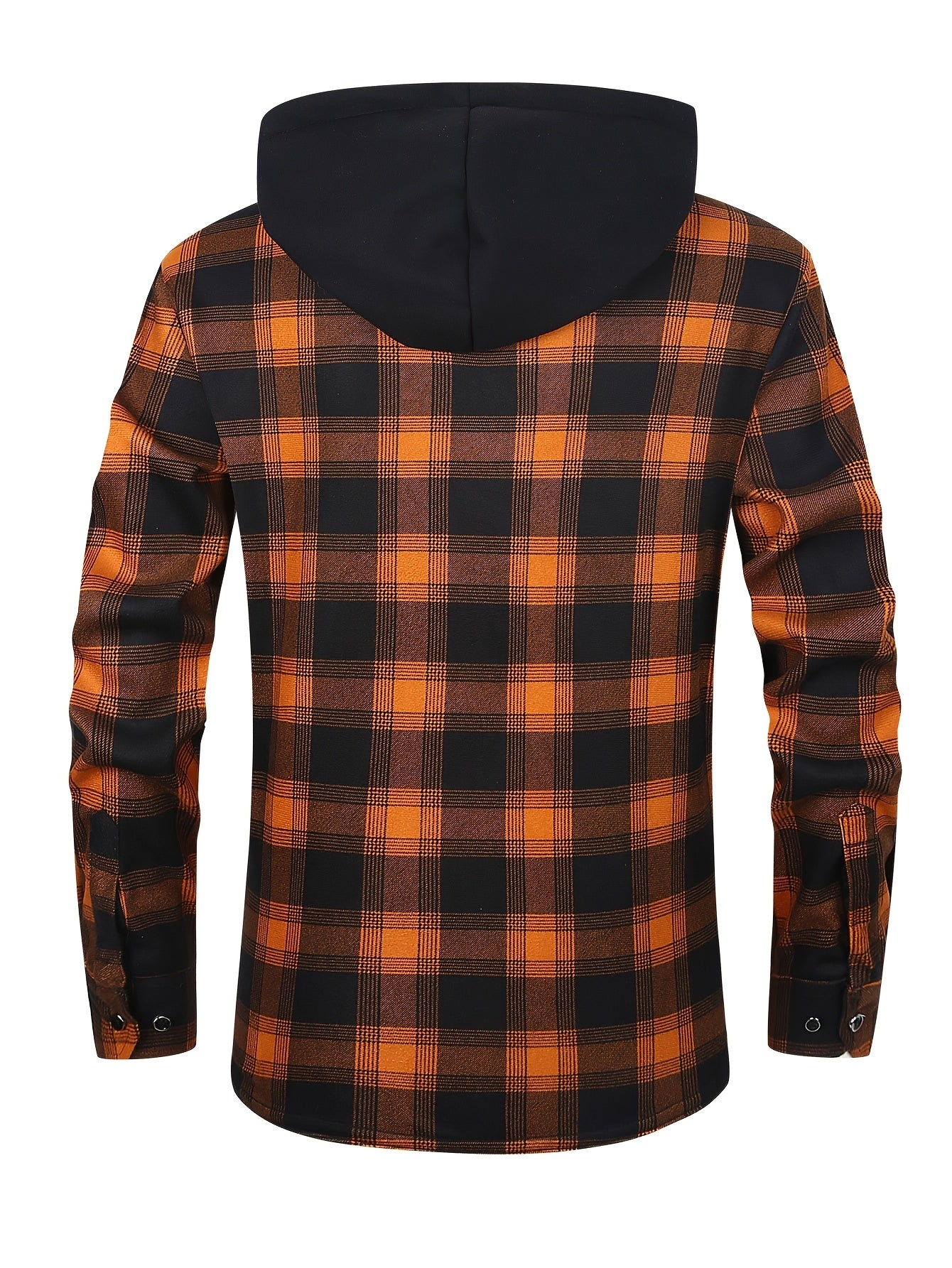 Men'S Heavy-Duty Flannel Jacket - Thermal Insulated Hooded Coat with Front Pockets, Blue Black Plaid Work Jacket for Logging, Winter Outdoor Jobs, Construction - Cold Weather Outerwear by ESEA, Winter Coats