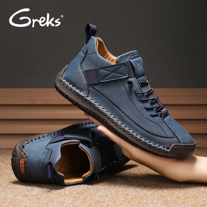 GREKS Men's Mesh Breathable Walking Loafers Outdoor Lightweight Slip-on Mesh Casual Shoes Stitching Honeycomb
