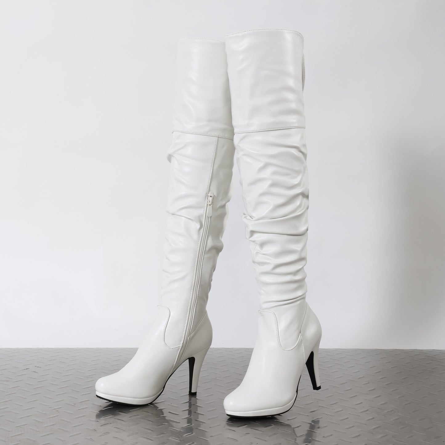 DREAM PAIRS Women's Black Thigh High Chunky Heel Platform Over The Knee Boots Size 9.5 M