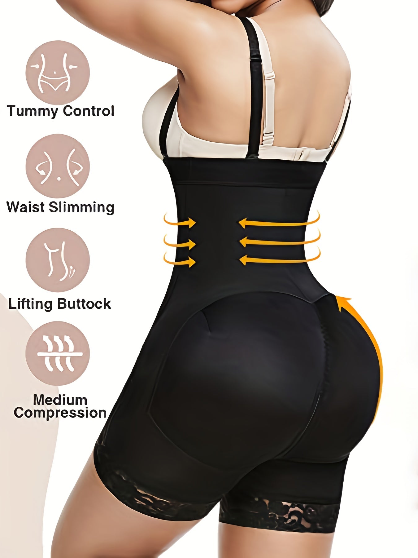 Front Button Lace Decorative Vest Shapewear Abdominal Control Hip Lifting Integrated Waistband Women's Underwear And Shapewear