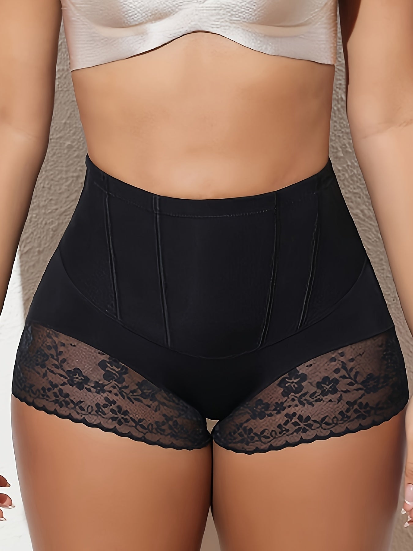 2pcs Womens High-Waisted Tummy Control Shapewear Briefs-seamless Butt LifterPanties with Firm Support & Feminine Lace Trim for Postpartum And Everyday Confidence