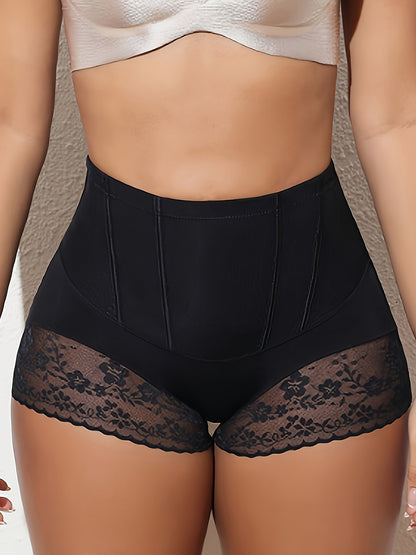 2pcs Womens High-Waisted Tummy Control Shapewear Briefs-seamless Butt LifterPanties with Firm Support & Feminine Lace Trim for Postpartum And Everyday Confidence