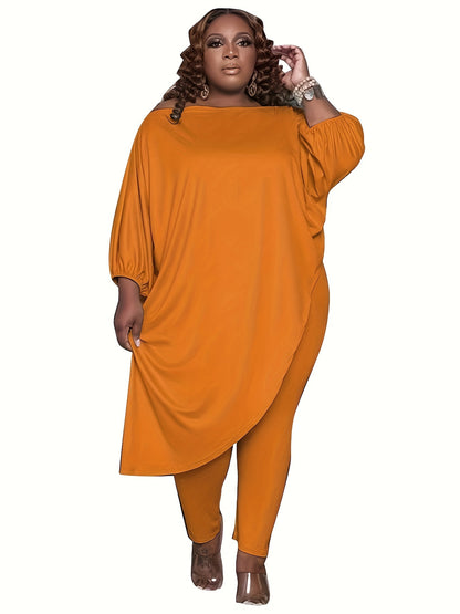 Plus Size, 1pc Plus Size Women's Clothing, Elastic, Soft And Comfortable, Skin-friendly And Breathable, Simple But Elegant, You Can Casually Match with Flats Or High Heels, Suitable for Leisure, Shopping, S,, And So On