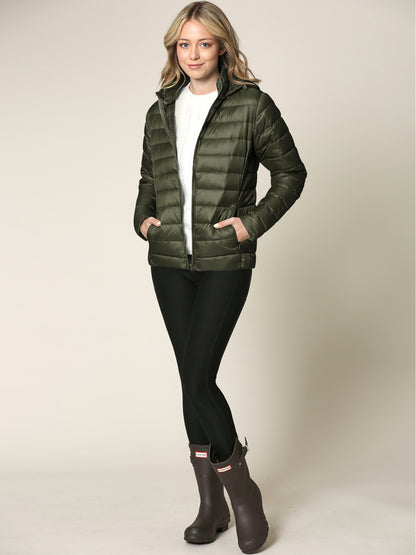 Women's Ultra Light Weight Packable Down Jacket with Removable Hood